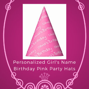Olivia's Birthday Pink Party Hats