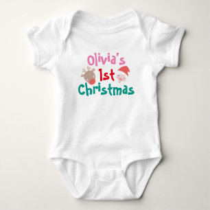 Olivia's First Christmas Baby Romper