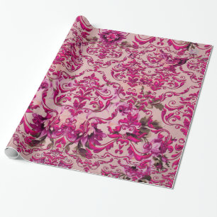 Olivia's Romantic Damask Glossy Wrapping Paper