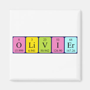 Olivier periodic table name magnet