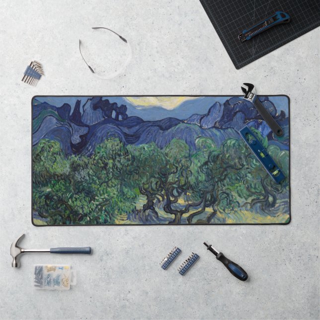 Oliviers aux Alpilles par Vincent van Gogh (Poste de travail)