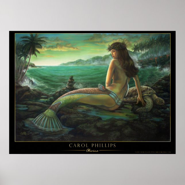 olivine - affiche de sirène hawaïenne carol philli (Devant)