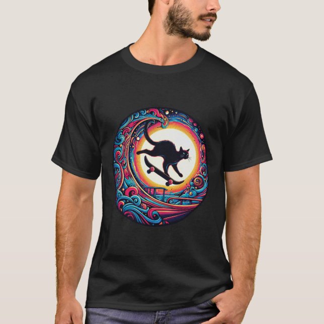 Ollie skate cat T-Shirt (Front)