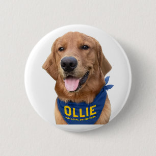Ollie the Lucky Dog Photo Button Pin