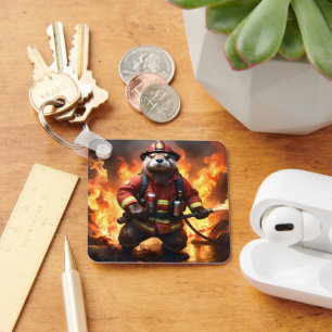 Ollie The Otter Fire Fighter,  Keychain