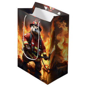 Ollie The Otter Fire Fighter,  Medium Gift Bag