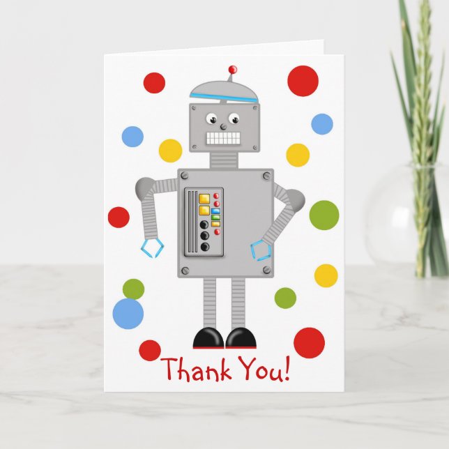 Ollie The Robot Thank You Card (Front)