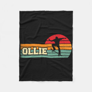 Ollie - Vintage Skateboarding Art  Fleece Blanket