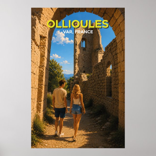 Ollioules, France – Vintage Travel Poster (Front)