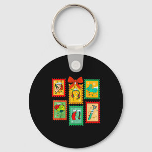 Ology Ologist Xmas Vibes Merry Christmas Stamps  Keychain