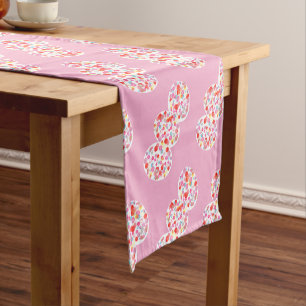 olorful Easter Eggs Watercolor Blots Happy Easter Short Table Runner
