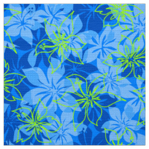 Olowalu Hibiscus Hawaiian Camo Aloha Shirt Print Fabric