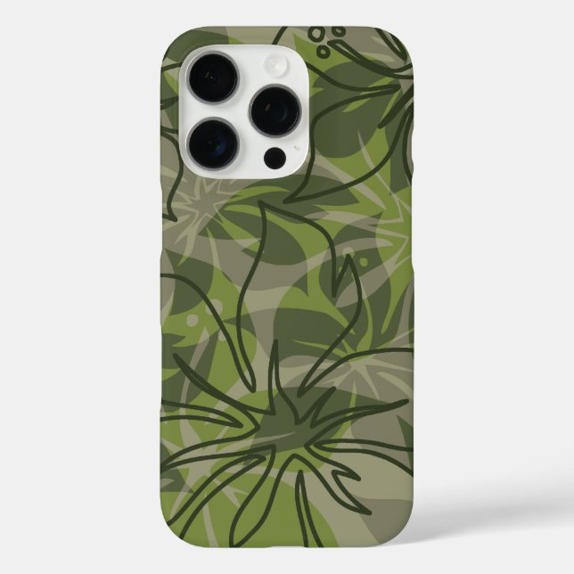 Olowalu Hibiscus Hawaiian Camo Olive Case-Mate iPhone Case (Back)
