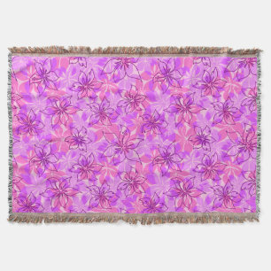 Olowalu Hibiscus Hawaiian Camo Throw Blankets