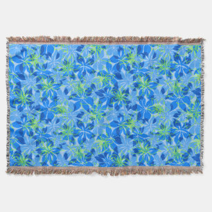 Olowalu Hibiscus Hawaiian Camo Throw Blankets