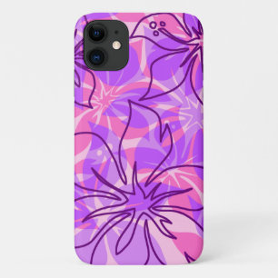Olowalu Hibiscus Hawaiian Camo Violet iPhone 11 Case