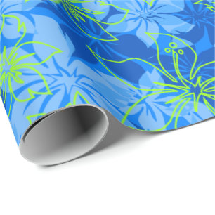 Olowalu Hibiscus Hawaiian Camo Wrapping Paper