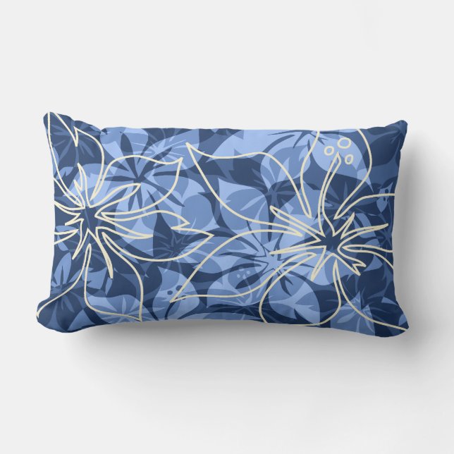 Olowalu Hibiscus Hawaiian ReversibleLumbar Pillows (Front)