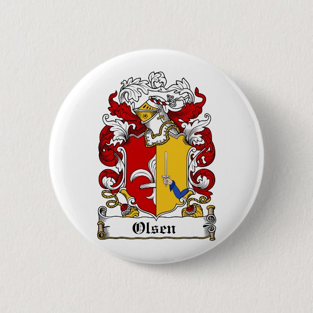 Olsen Family Crest 2 Inch Round Button (Front)