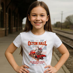 Olton Hall Vintage Steam Train English Locomotive  T-Shirt