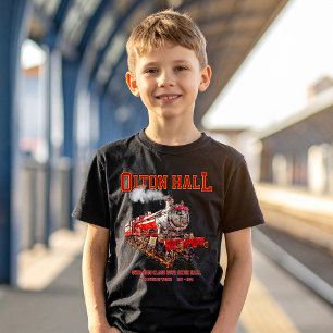 Olton Hall Vintage Steam Train English Locomotive T-Shirt