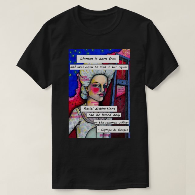 Olympe de Gouges Art Print T-Shirt (Design Front)