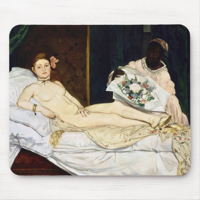 Olympia, Edouard Manet, 1863 Mouse Pad (Front)