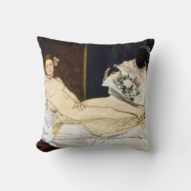 Olympia, Edouard Manet, 1863 Throw Pillow (Front)