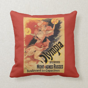 Olympia Nightclub Girl Crashing Cymbals Throw Pillow