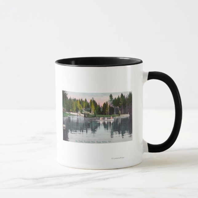 Olympia Park View of the Pond, Rowboat Scene Mug (Right)