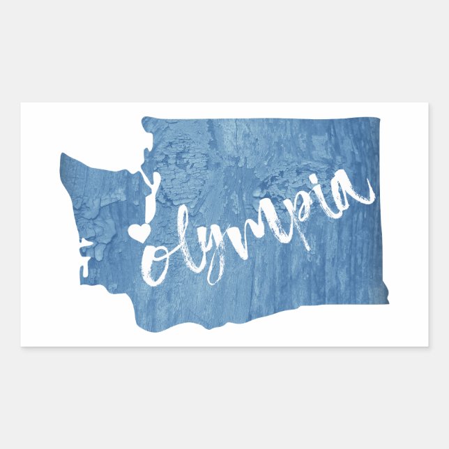 Olympia Washington Wood Grain Sticker (Front)