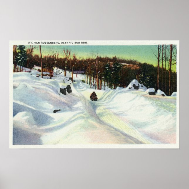 Olympic Bobsled Run View on Mt. Van Hoevenberg Poster (Front)