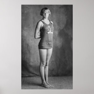 Olympic Champion Swimmer, 1920s Poster