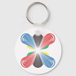 Olympic Circles Perspective Keychain