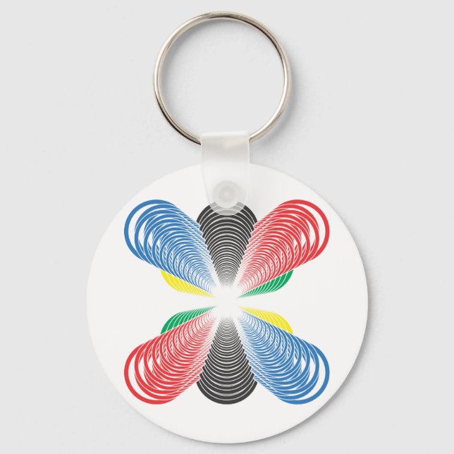 Olympic Circles Perspective Keychain (Front)