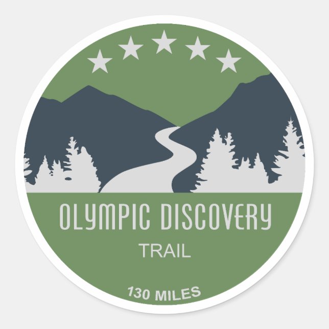 Olympic Discovery Trail Washington State Classic Round Sticker (Front)