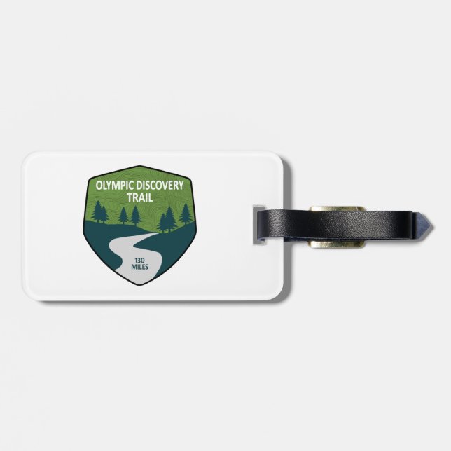 Olympic Discovery Trail Washington State Luggage Tag (Back Horizontal)