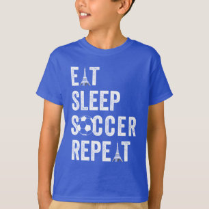 olympic game eat sleep soccer repeat player foot T-Shirt