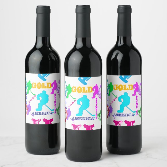 OLYMPIC HOCKEY WINE LABEL (Bottles)