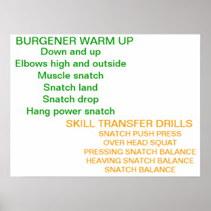 Olympic Lifting Warm-Up Poster