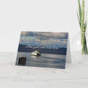 Olympic Mountains and Washington State ferry Card
