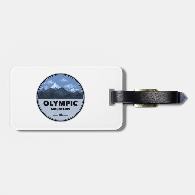 Olympic Mountains Washington Camping Luggage Tag (Back Horizontal)