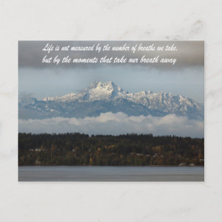 olympic mountains washington state postcard