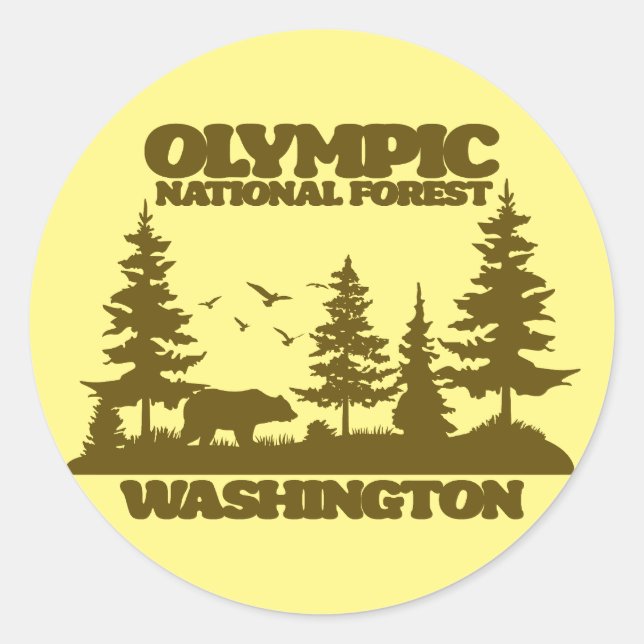 Olympic National Forest Classic Round Sticker (Front)