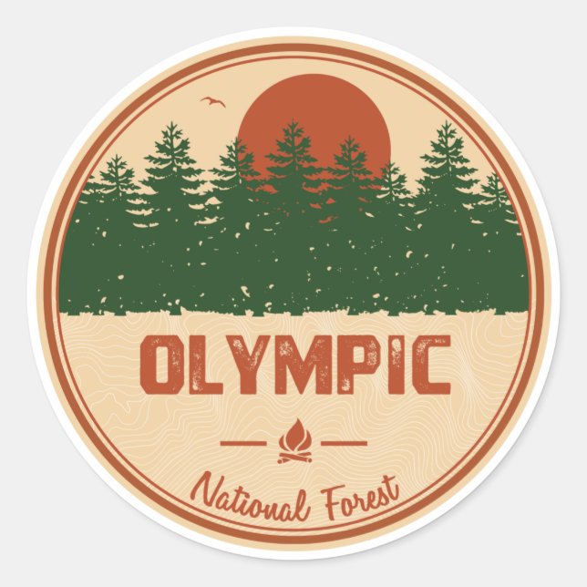 Olympic National Forest Classic Round Sticker (Front)