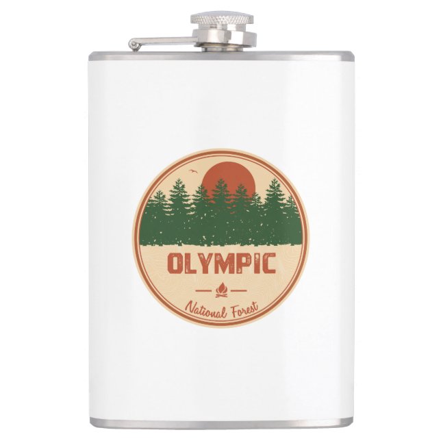 Olympic National Forest Hip Flask (Front)