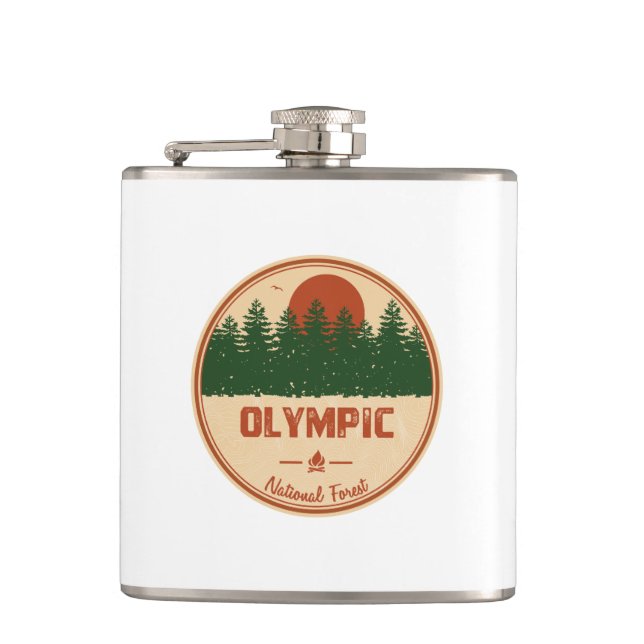 Olympic National Forest Hip Flask (Front)