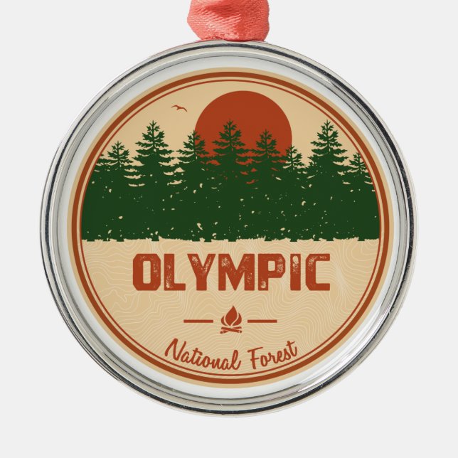 Olympic National Forest Metal Ornament (Front)