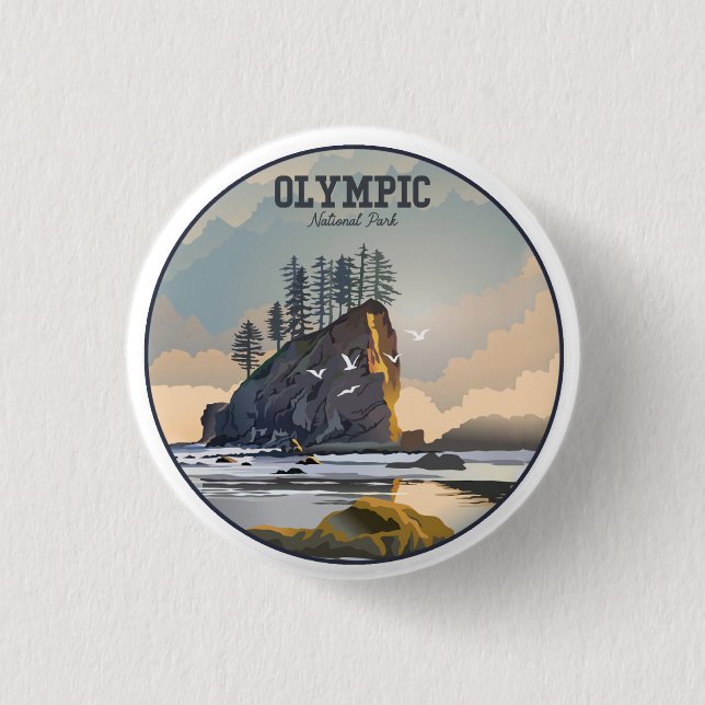 Olympic National Park 1 Inch Round Button (Front)