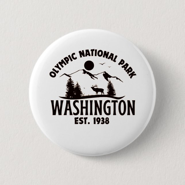 Olympic National Park  2 Inch Round Button (Front)